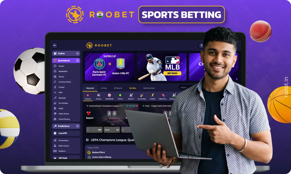 Roobet offers betting on more than 50 sports, including cricket, football, tennis and basketball