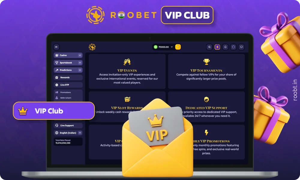 The Roobet VIP Club offers exclusive bonuses to invited players